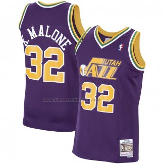 Maglia Utah Jazz Karl Malone NO 32 Mitchell & Ness 1991-92 viola